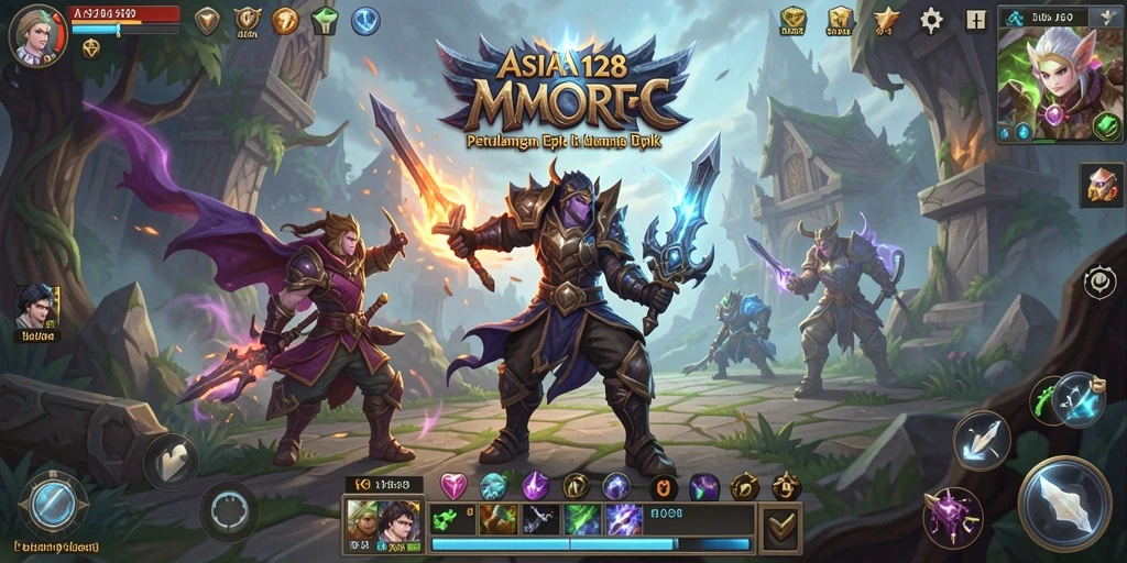 Tangkapan layar ASIA128 memperlihatkan aksi seru gameplay MMORPG.