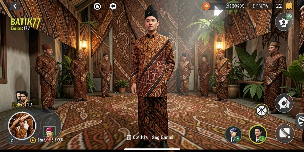 Tampilan menarik gameplay BATIK77 saat menciptakan batik.