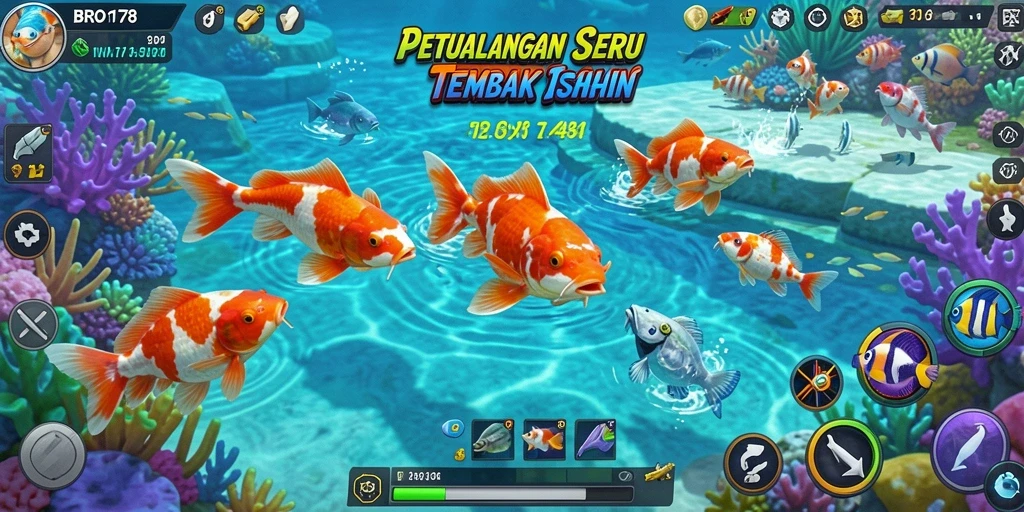 Tangkapan layar gameplay seru dalam BRO178 Tembak Ikan.