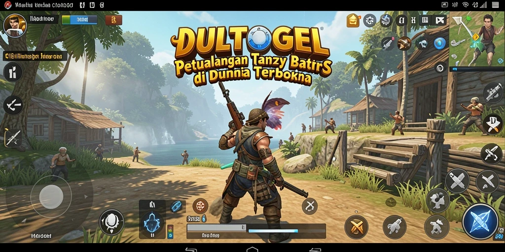 Screenshot gameplay DULTOGEL yang menunjukkan dunia terbuka yang luas.