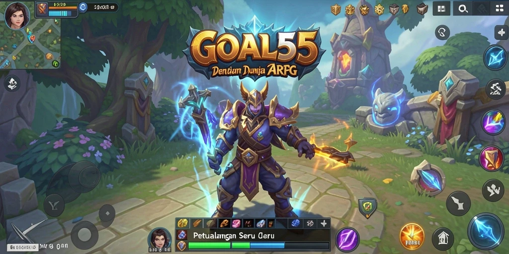 Screenshot gameplay seru dari petualangan ARPG di GOAL55.