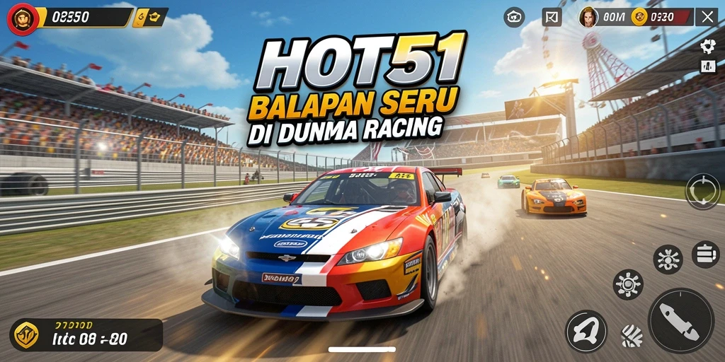 Gameplay HOT51 yang seru dan mendebarkan saat balapan.