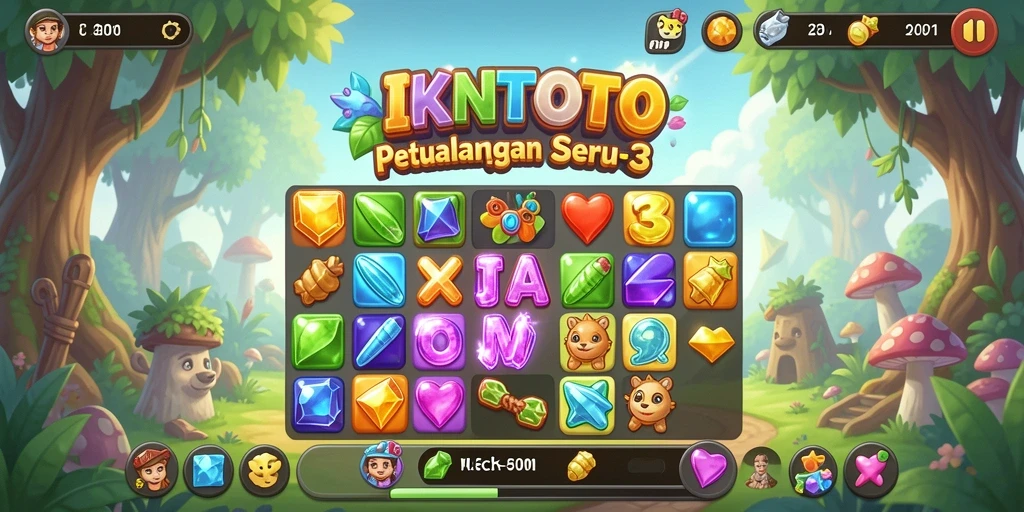 Screenshot utama IKNTOTO menampilkan aksi permainan Match-3 yang seru.