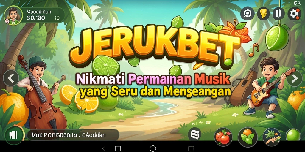 Tampilan seru gameplay JERUKBET dengan berbagai tantangan musik.