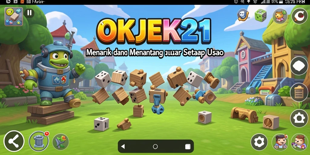 Screenshot menunjukkan gameplay menantang dari OKJEK21.