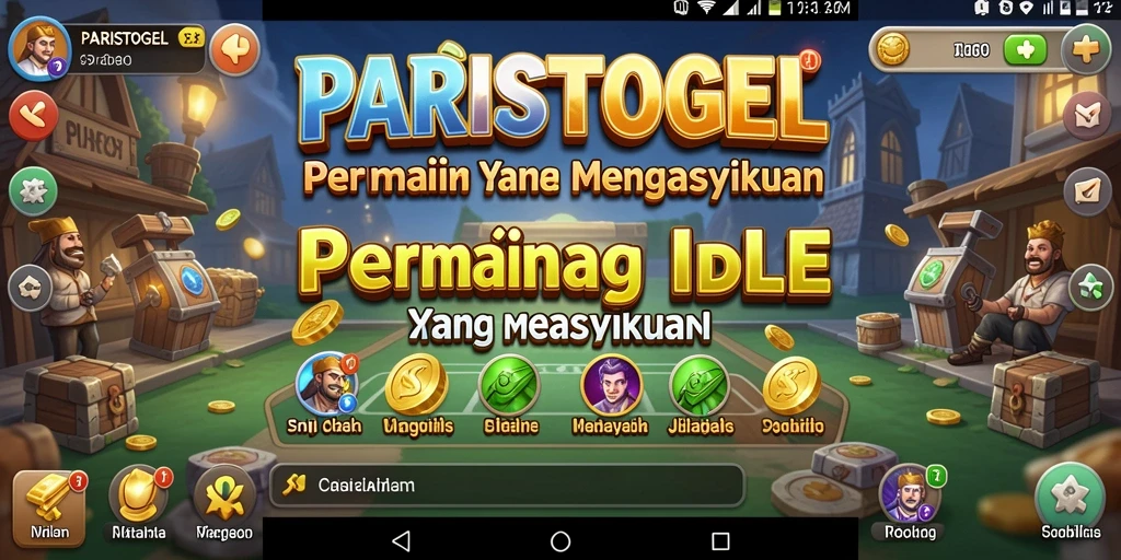 Tampilan gameplay PARISTOGEL yang menarik dengan karakter dan sumber daya.