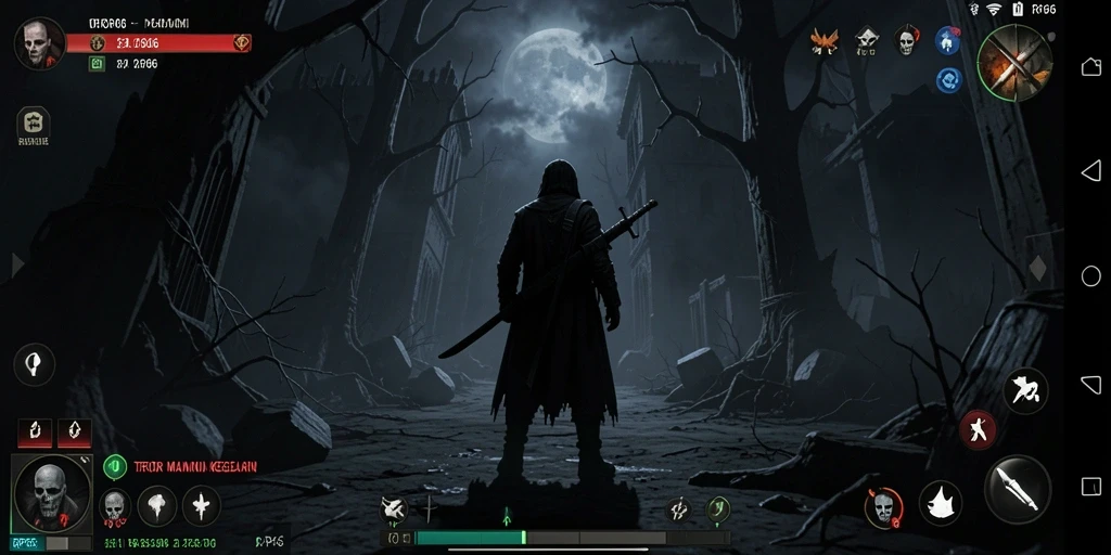 Screenshot gameplay <strong>RP66</strong> yang menampilkan suasana kegelapan dan ketegangan.