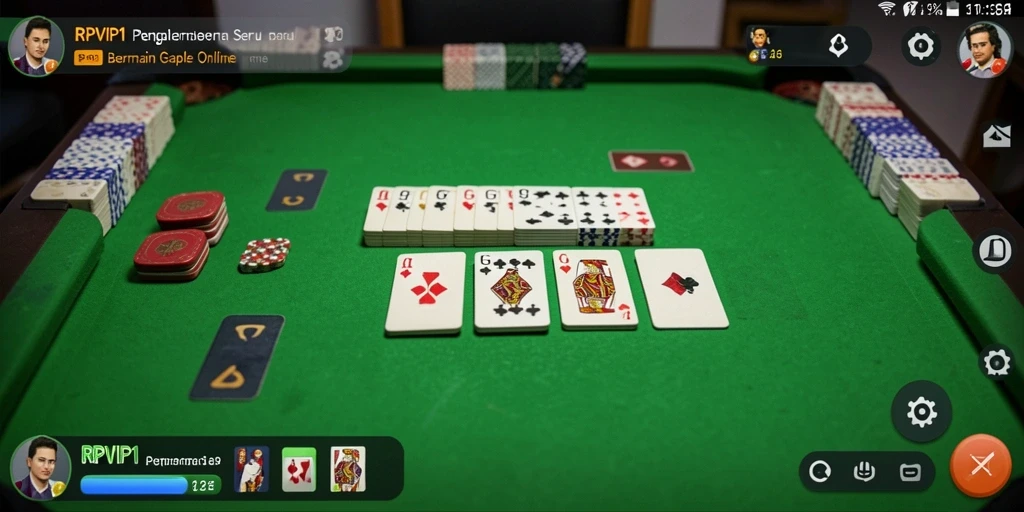 Gameplay seru dan mendebarkan dari RPVIP1 saat bermain Gaple.