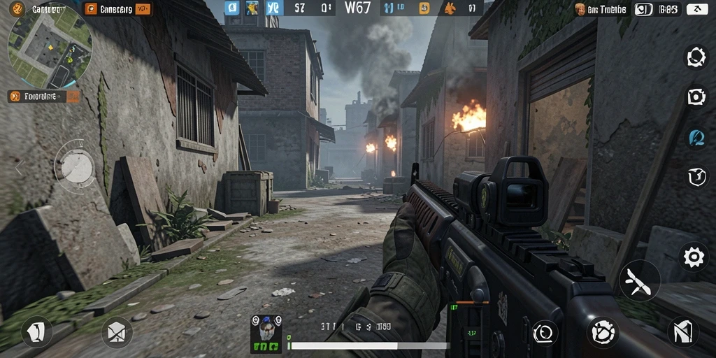 Tampilkan gameplay W67 dengan pertarungan yang mendebarkan.